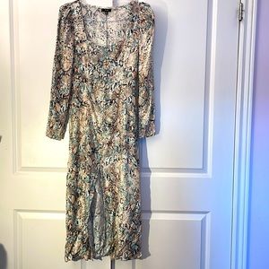 AFRM abstract printed maxi dress with button detail BNWOT